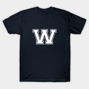 Initial Letter W - Varsity Style Design T-Shirt